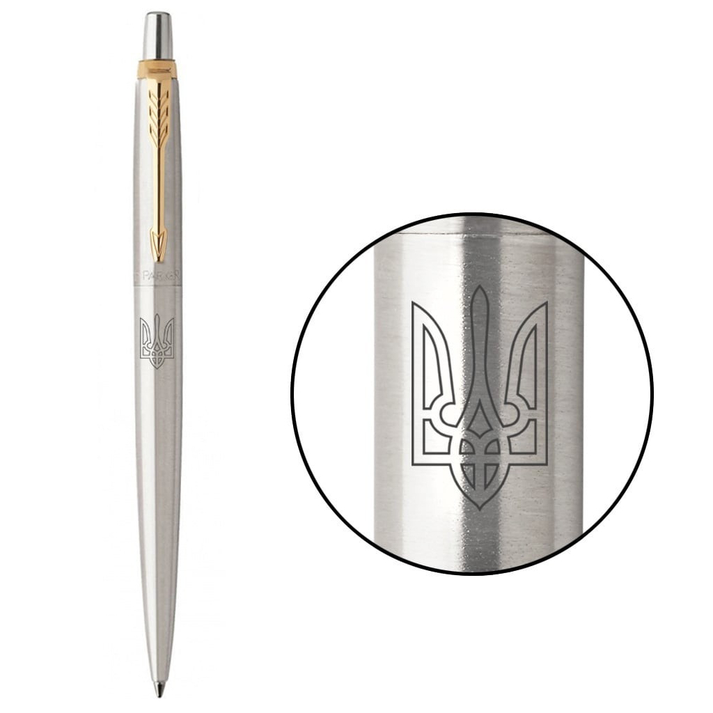 Ручка кулькова Parker JOTTER 17 UKRAINE SS GT BP Тризуб прозорий (16032_T010b) - зображення 1