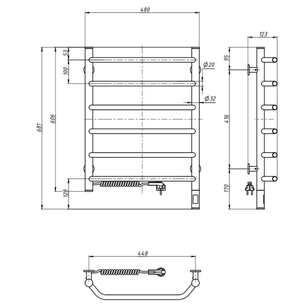 Сушарка для рушників Navin Блюз, 600х480х123мм (12-006133-4860) - зображення 5