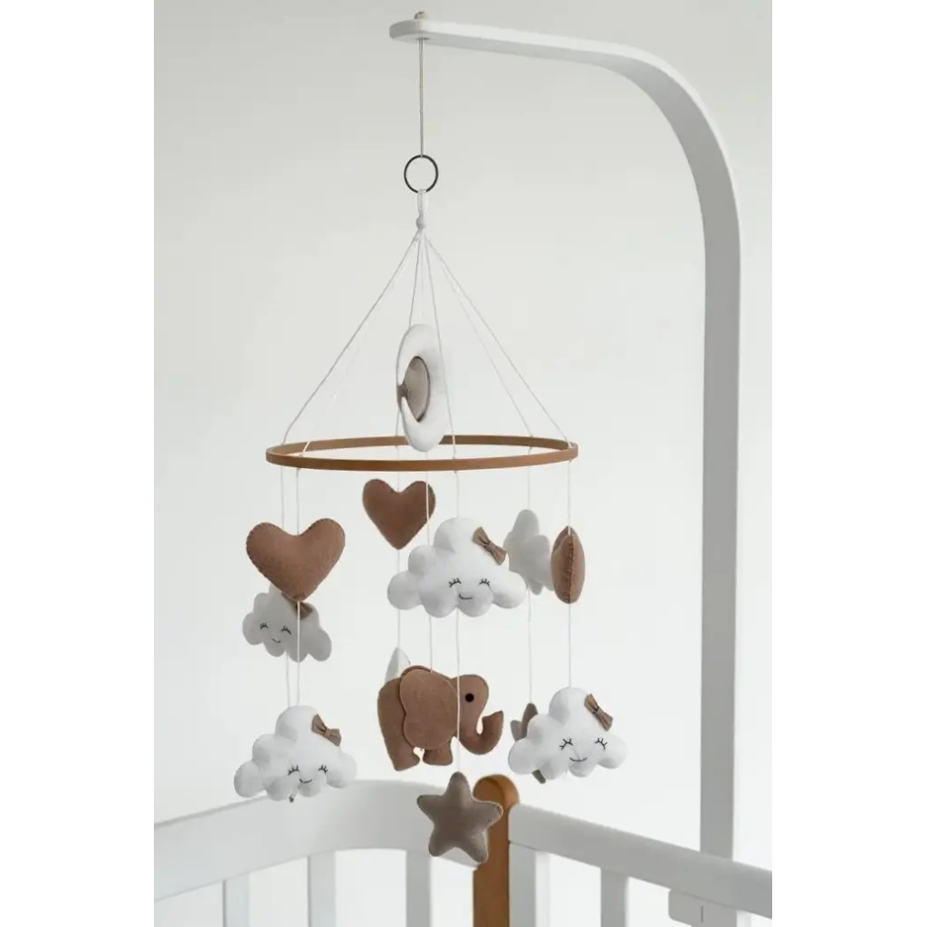 Мобіле Ingvart Слоненятко з хмаринками коричневе (691320330) - зображення 1