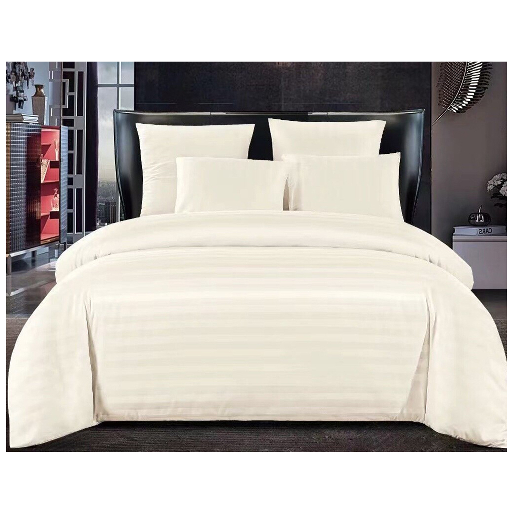 Постільна білизна ШЕМ Страйп-Сатин Біла полуторна 150 х 215 (1,5 Страйп-Сатин_Білий) - зображення 1