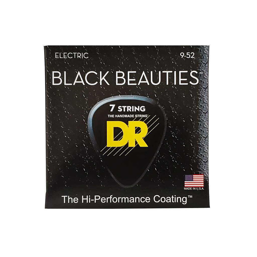 Струни для гітари DR Strings Black Beauties Electric - Light 7-String (09-52) (BKE7-9) - зображення 1