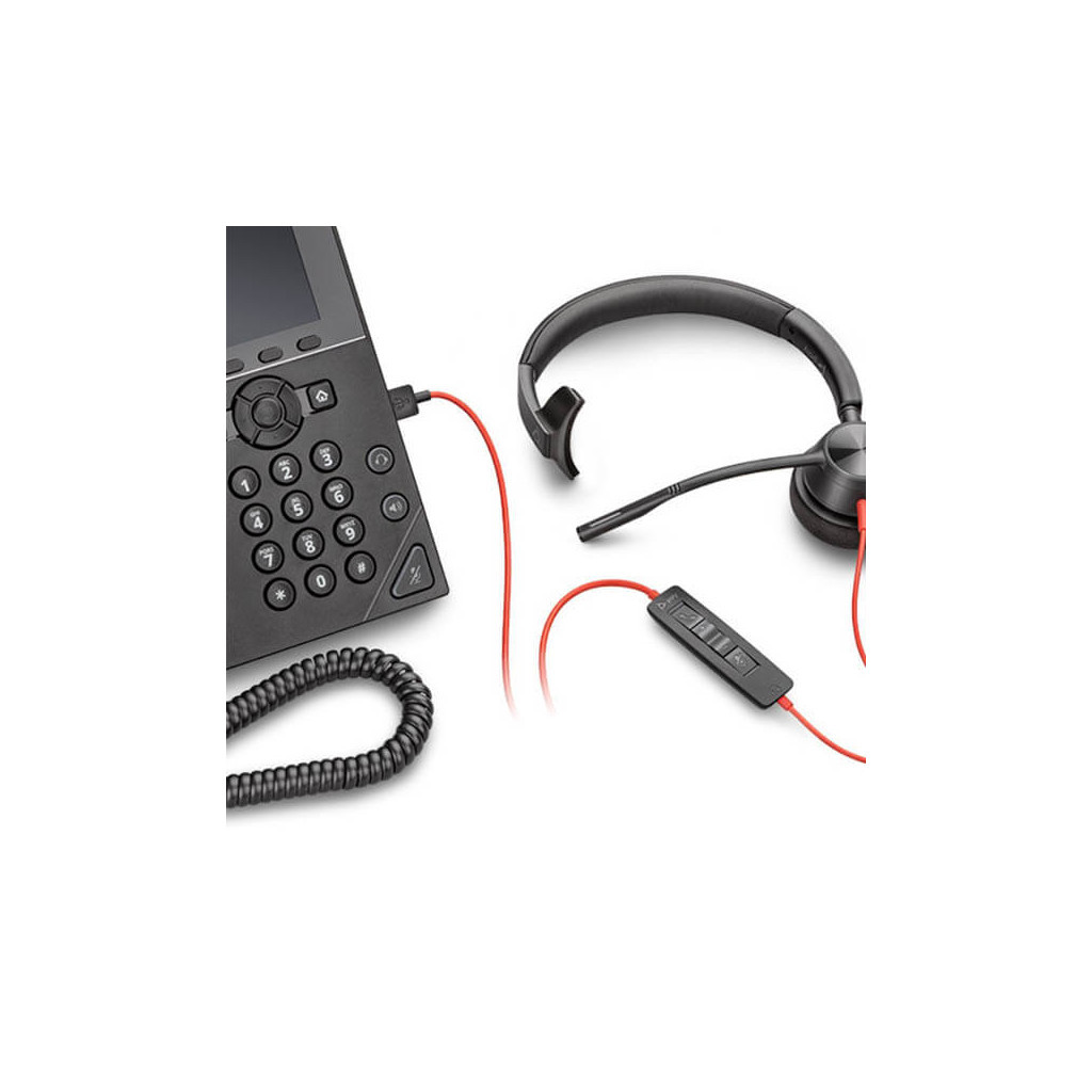 Навушники Poly Blackwire 3310-M USB-A/C (8X216AA) - зображення 3