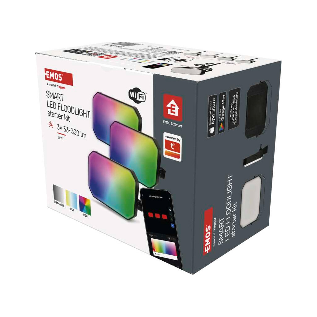 Прожектор EMOS ZIW184R 3шт 14 Вт RGBIC WIFI (ZIW184R) - зображення 10