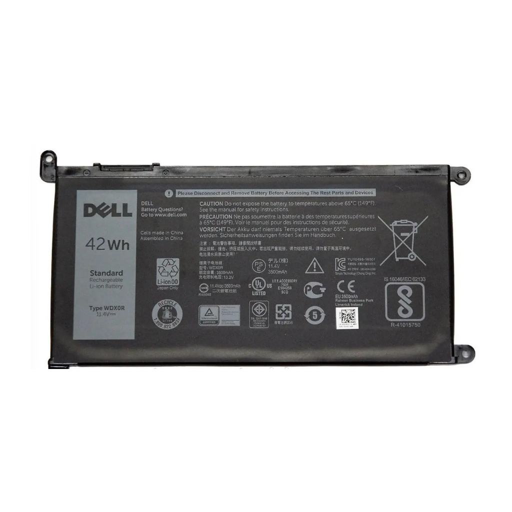 Акумулятор до ноутбука AlSoft Dell Inspiron 15-5568 WDX0R, 42Wh (3500mAh), 3cell, 11.4V (A47717) - зображення 1