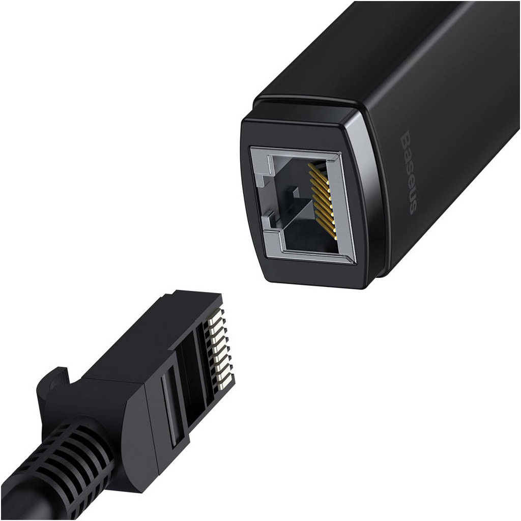 Перехідник USB-C to RJ45 Ethernet 1000Mbps black Baseus (WKQX000301) - изображение 4