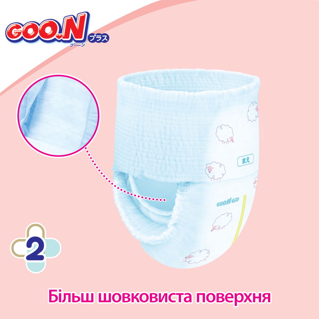 Підгузки GOO.N Plus Трусики для дітей 6-12 кг розмір M Унісекс 58 шт (843339) - зображення 4