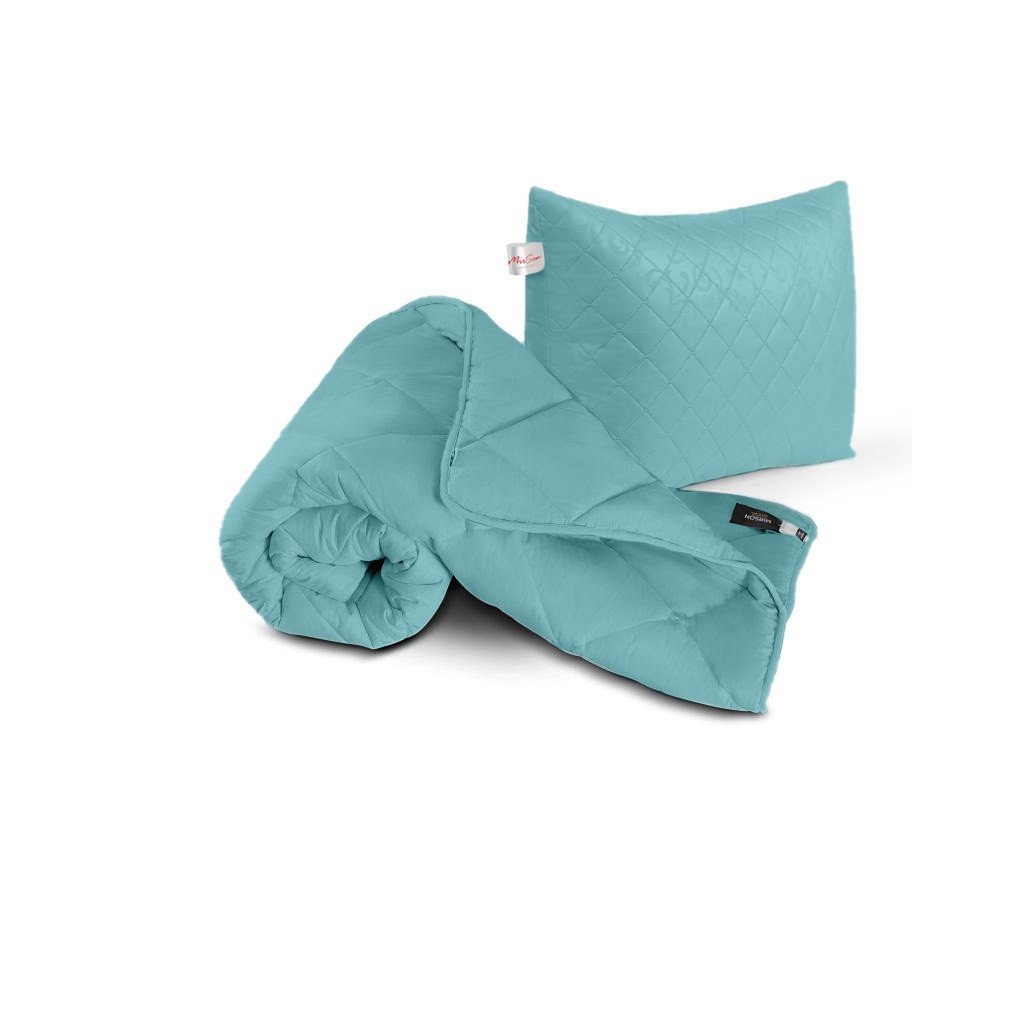 Ковдра MirSon Набір 3M Thinsulate Всесезонний №1664 Eco Light Blue (2200002657341) - зображення 11