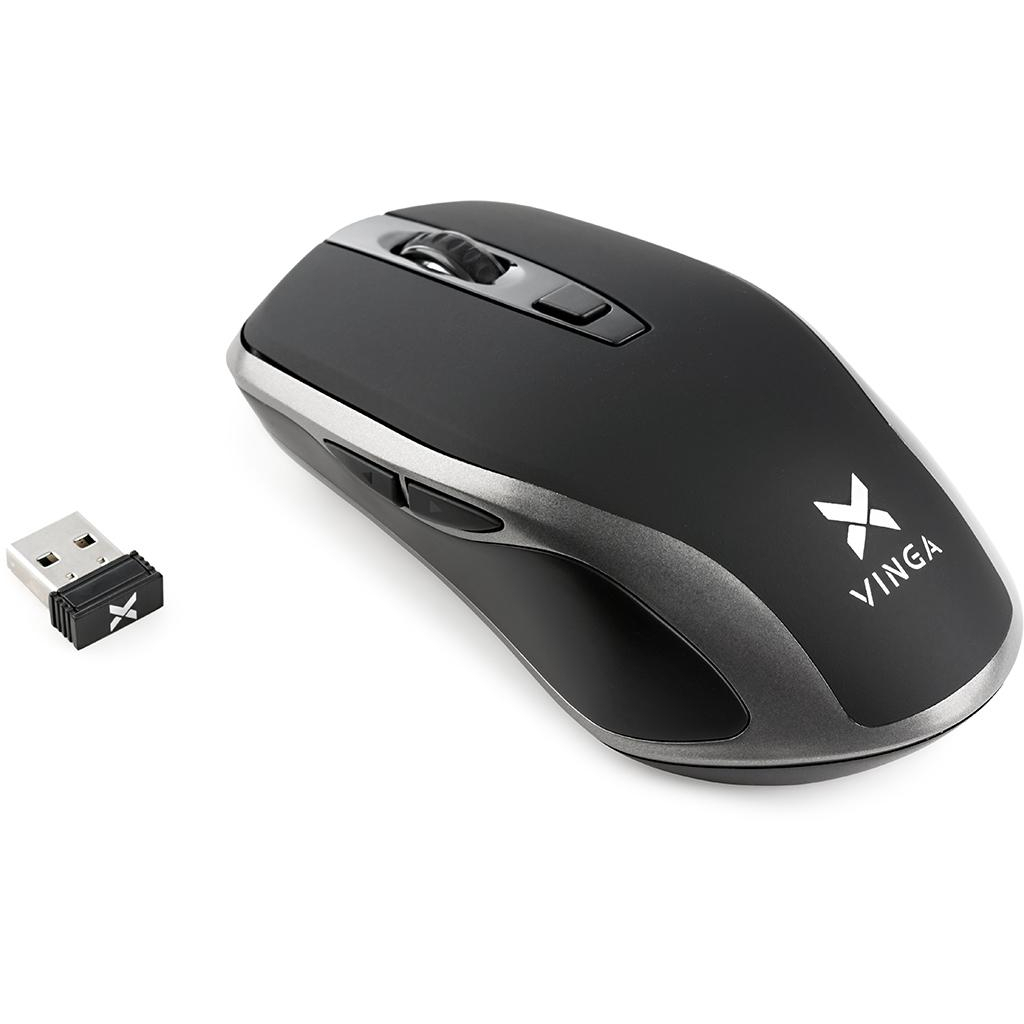 Мишка Vinga MSW-909 Silent black-grey - зображення 3
