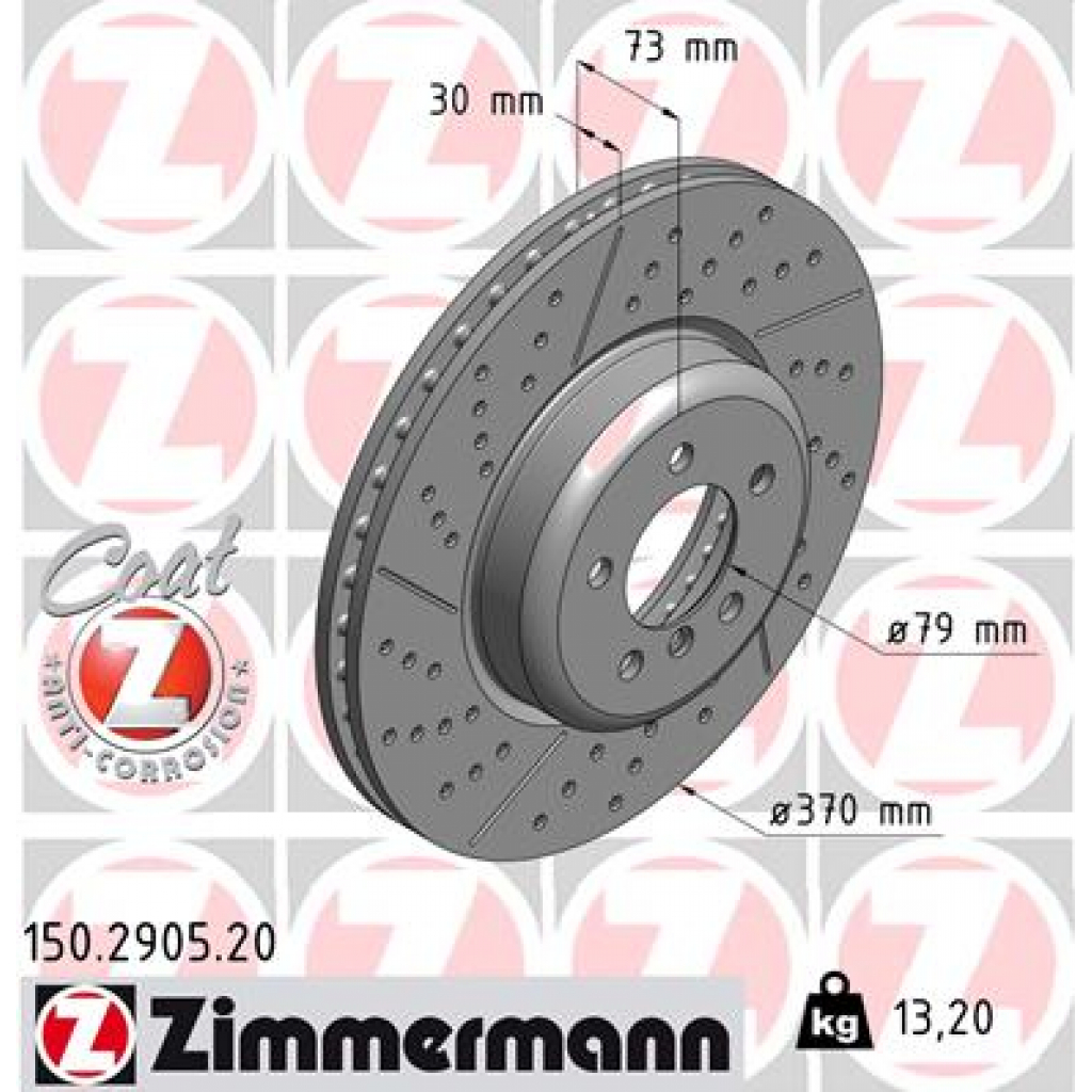 Гальмівний диск ZIMMERMANN 150.2905.20 - зображення 1