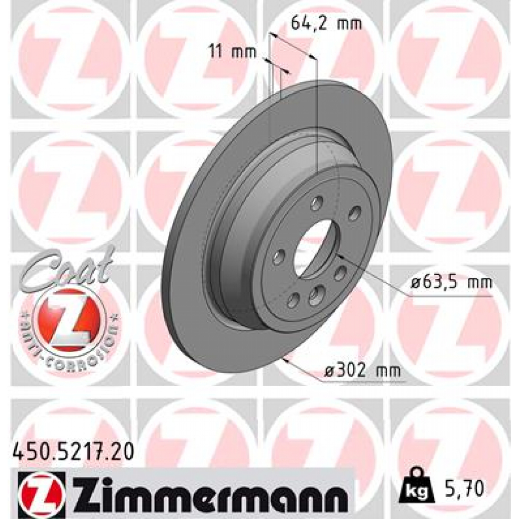 Гальмівний диск ZIMMERMANN 450.5217.20 - зображення 1