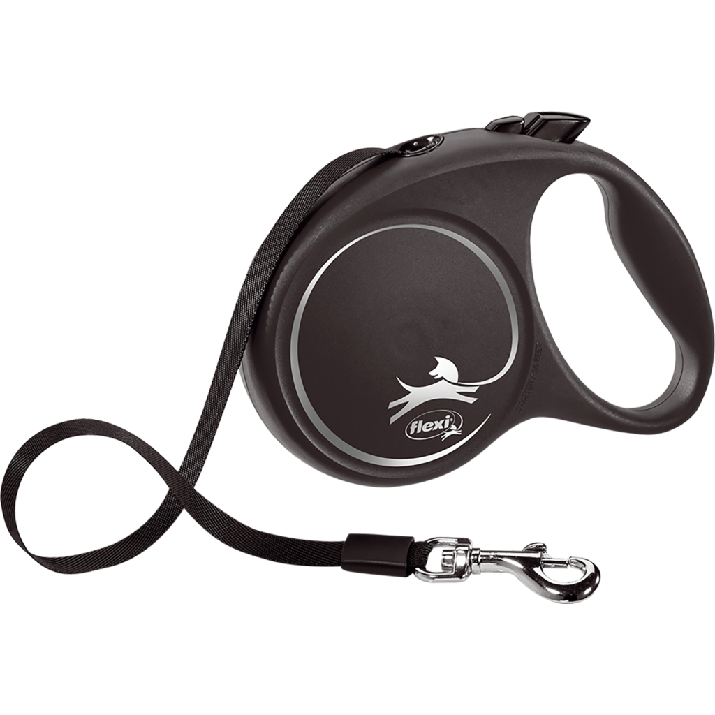 Повідець для собак Flexi Black Design L стрічка 5 м (чорний) (4000498034101) - зображення 1