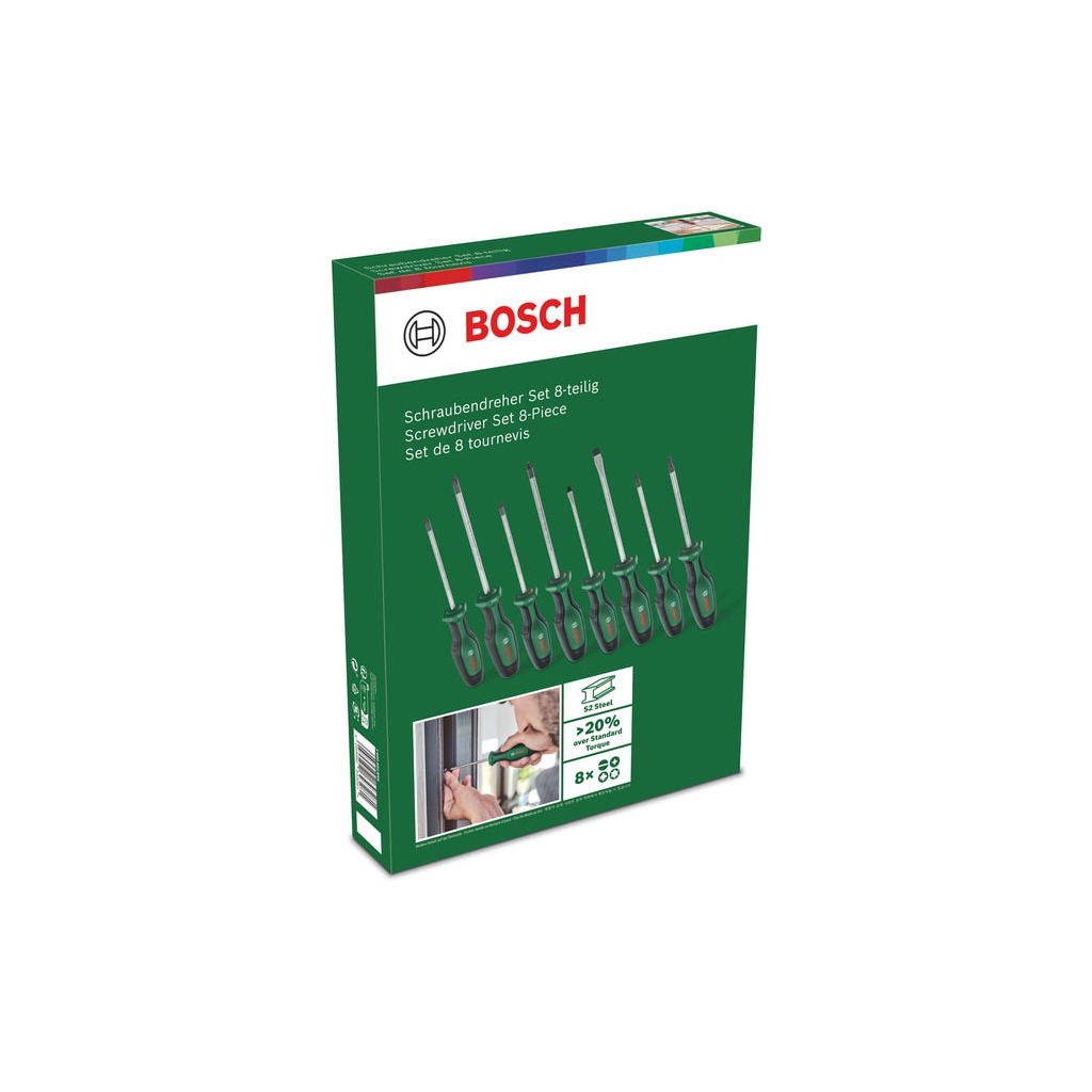 Набір викруток Bosch набір 8шт, SL 4, 6.5 мм, PH1х100 мм, PH2х125 мм, PZ1х100 мм, PZ2х125 мм, Т20х (1.600.A02.BX8) - изображение 6