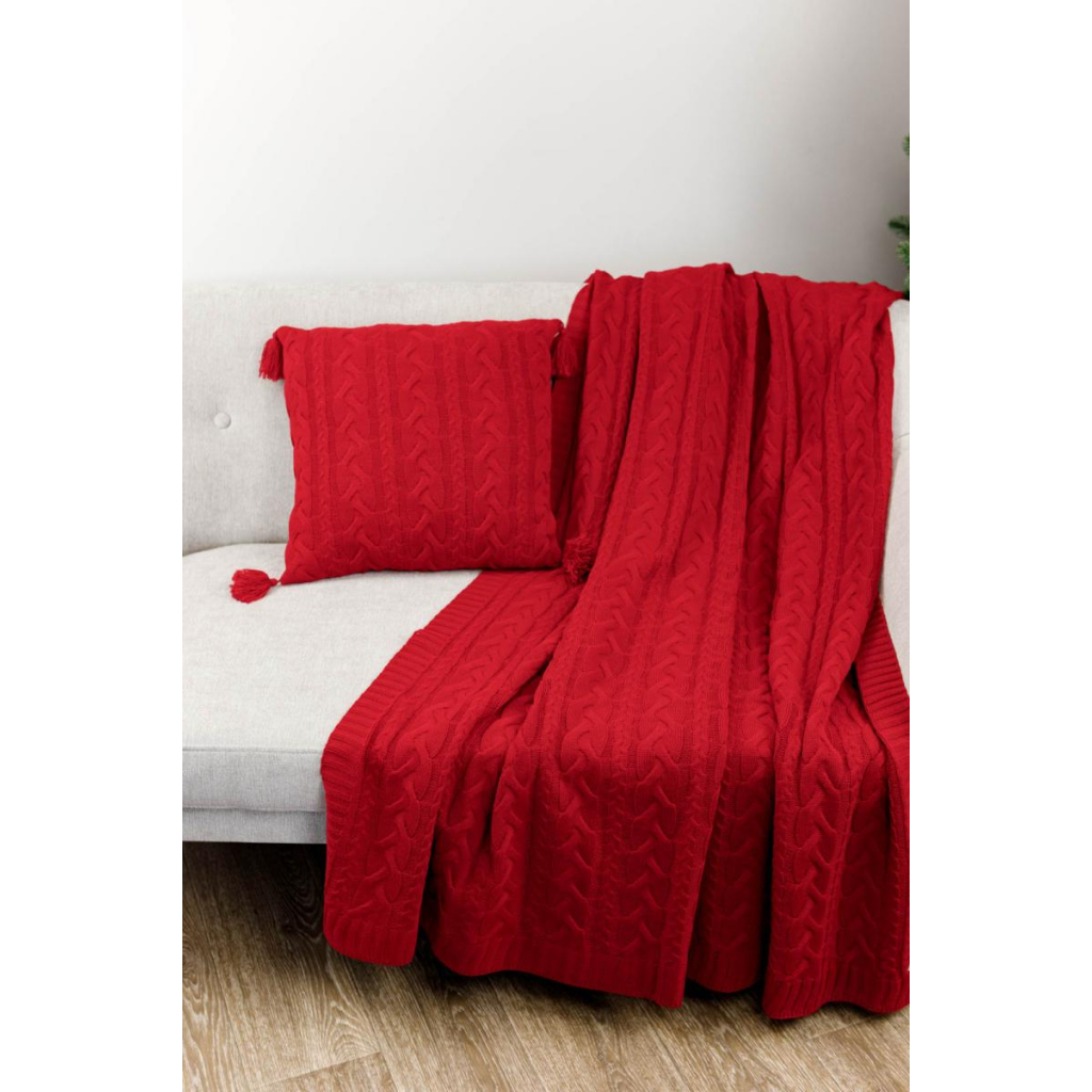 Наволочка Прованс декоративна в'язана Hit Kosa червона 45х45 (031668) - зображення 2