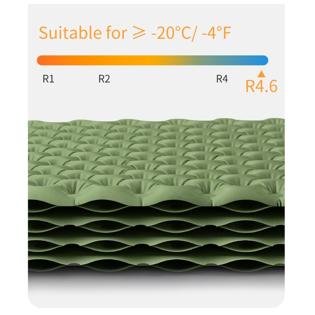 Туристичний килимок Naturehike CNK2450WS014 186х58х8 см зелений (6976023926808) - зображення 6