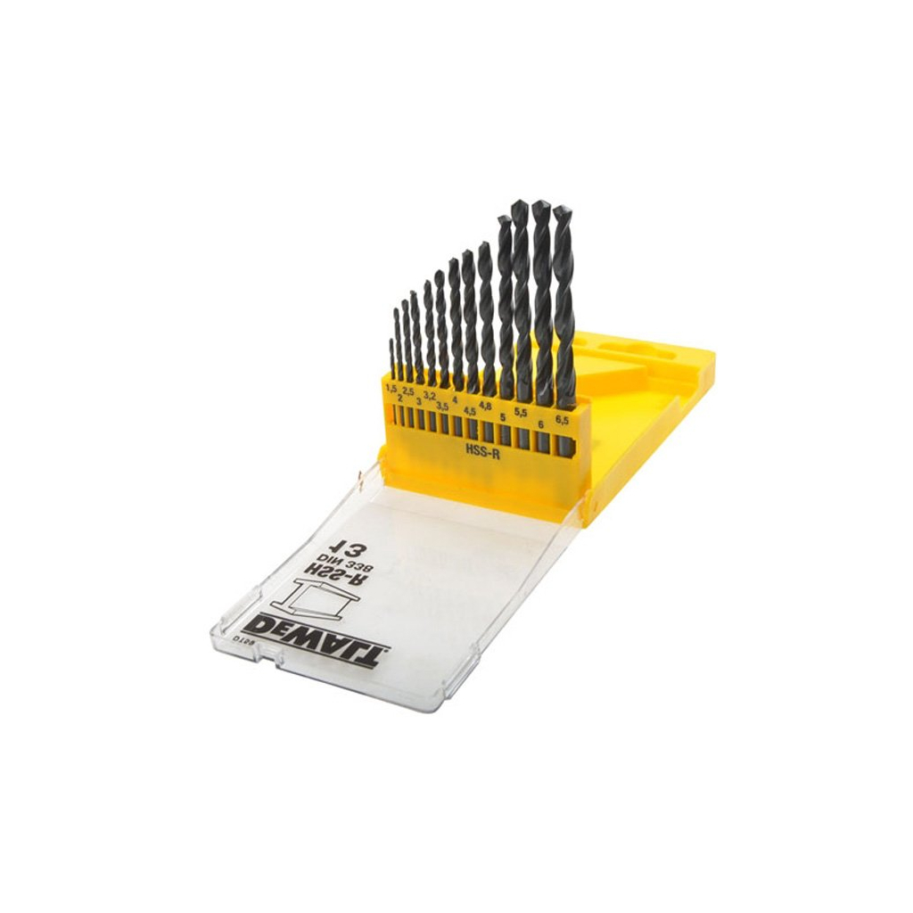 Набір свердл DeWALT HSS-R по металлу, 13шт, d=1,5-6,5мм. (DT5912) - зображення 2