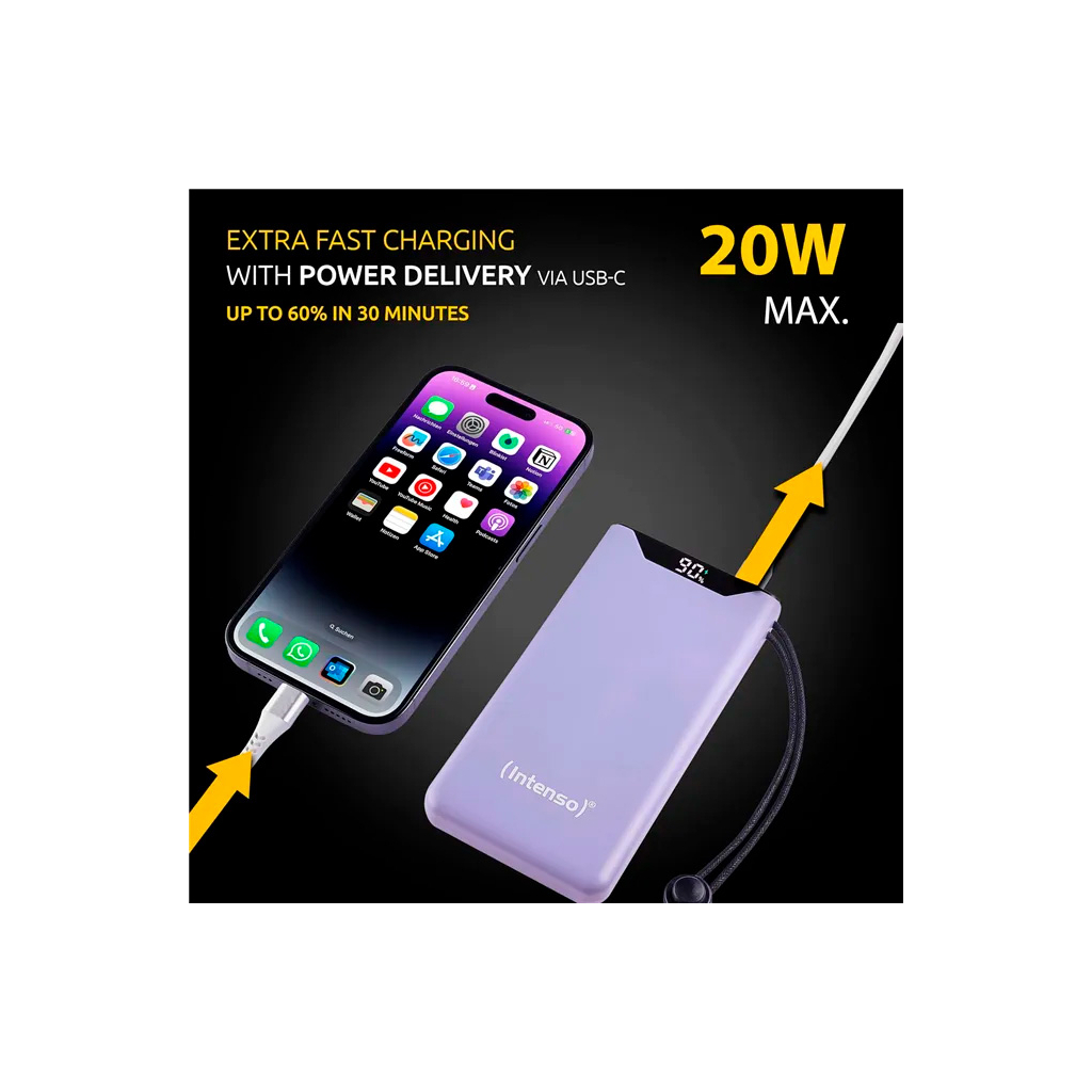Батарея універсальна Intenso F10000 10000mAh QC3.0 purple (7332033) - зображення 6